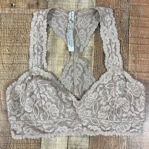 Free People Intimately Small Lace Nude Bralette Racerback T Back Boho